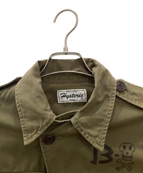 Hysteric Glamour（ヒステリックグラマー）Hysteric Glamour (ヒステリックグラマー) スカルミリタリージャケットグリーンHysteric Glamour　SIZE Free　色褪せシミあり グリーン サイズ:SIZE Freeの古着・服飾アイテム