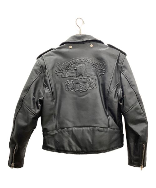 HARLEY-DAVIDSON（ハーレーダビッドソン）HARLEY-DAVIDSON (ハーレーダビッドソン) エンボスロゴライダースジャケット ブラック サイズ:SIZE38の古着・服飾アイテム