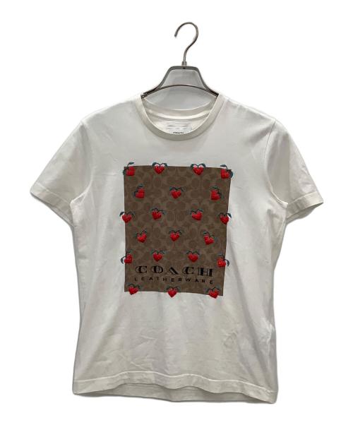 COACH（コーチ）COACH (コーチ) シグネチャー ストロベリー Tシャツ ホワイト サイズ:Sの古着・服飾アイテム