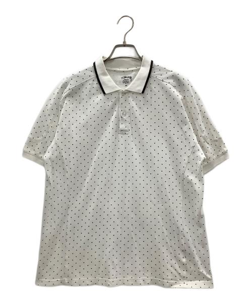 stussy（ステューシー）stussy (ステューシー) ポロシャツstussyホワイトスタードット金タグ ホワイト サイズ:SIZE Mの古着・服飾アイテム