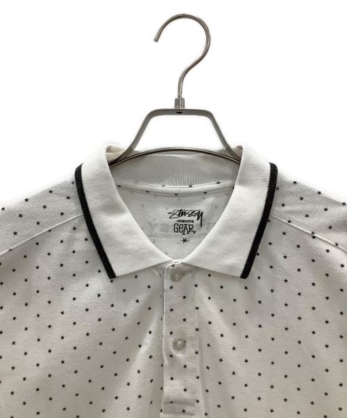 stussy（ステューシー）stussy (ステューシー) ポロシャツstussyホワイトスタードット金タグ ホワイト サイズ:SIZE Mの古着・服飾アイテム