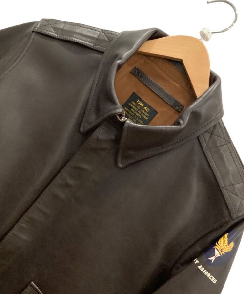 HOUSTON（ヒューストン）HOUSTON (ヒューストン) A2フライトジャケット ダークブラウン サイズ:38Rの古着・服飾アイテム