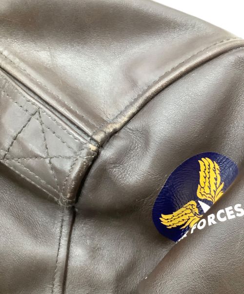 HOUSTON（ヒューストン）HOUSTON (ヒューストン) A2フライトジャケット ダークブラウン サイズ:38Rの古着・服飾アイテム