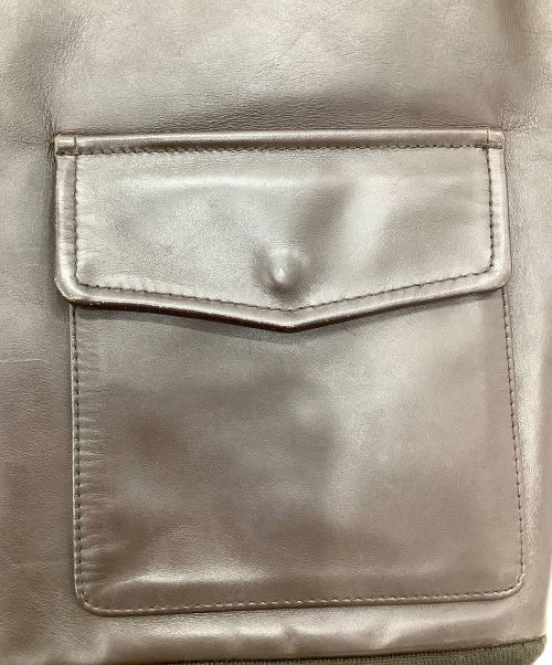 HOUSTON（ヒューストン）HOUSTON (ヒューストン) A2フライトジャケット ダークブラウン サイズ:38Rの古着・服飾アイテム