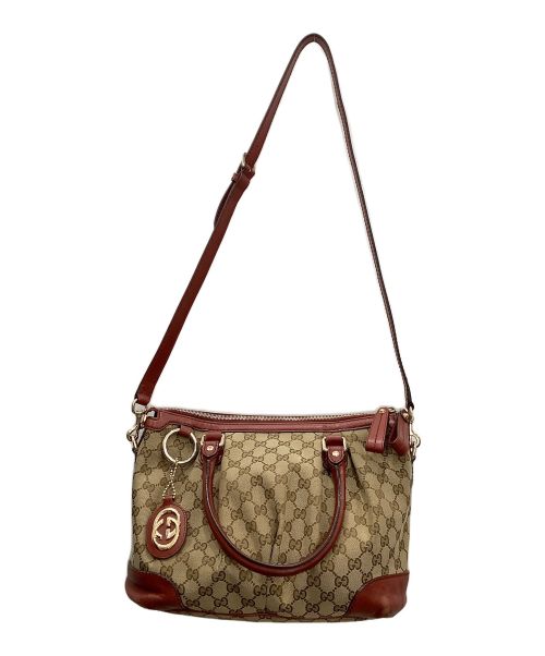 GUCCI（グッチ）GUCCI (グッチ) GUCCI　ディアマンテ　スーキー　ハンドバッグ　 ベージュの古着・服飾アイテム