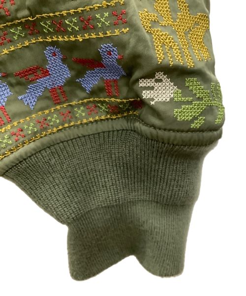 go slow caravan（ゴースローキャラバン）go slow caravan (ゴースローキャラバン) go slow caravan　刺繍リブジャケット 黄緑 サイズ:Sの古着・服飾アイテム