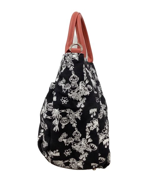 MOOMIN（ムーミン）MOOMIN (ムーミン) MOOMIN　総刺繍2WAYバッグ ブラックの古着・服飾アイテム