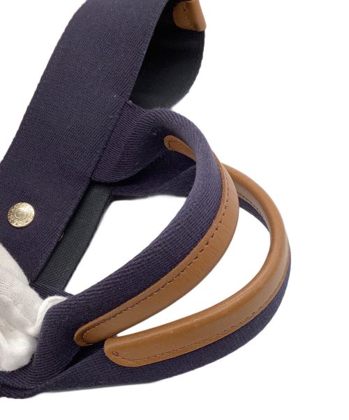 Breath TOPKAPI（ブレストプカピ）Breath TOPKAPI (ブレストプカピ) リプルネオレザー ミニトートバッグ ベージュ×ネイビーの古着・服飾アイテム