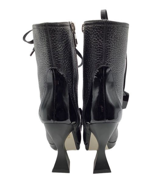 LOEWE（ロエベ）LOEWE (ロエベ) LOEWE　レザーフロントリボンブーツ ブラック サイズ:SIZE23cmの古着・服飾アイテム