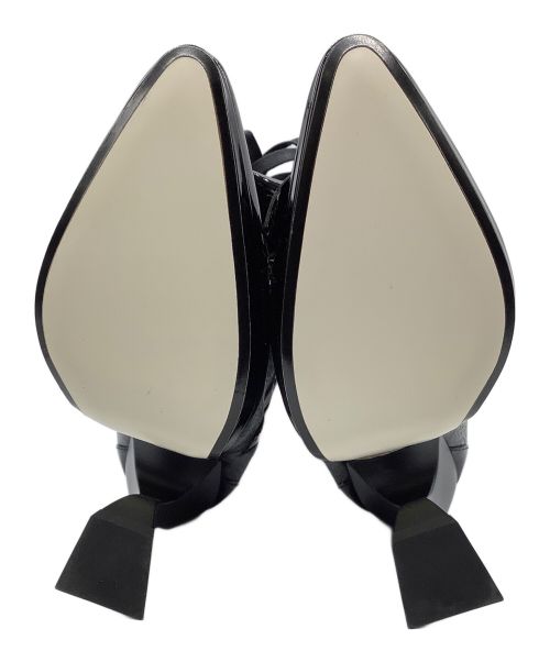 LOEWE（ロエベ）LOEWE (ロエベ) LOEWE　レザーフロントリボンブーツ ブラック サイズ:SIZE23cmの古着・服飾アイテム