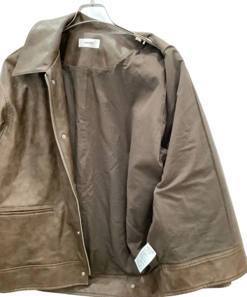 Snidel（スナイデル）Snidel (スナイデル) Snidel　フェイクレザーブルゾン ダークブラウン サイズ:Sの古着・服飾アイテム