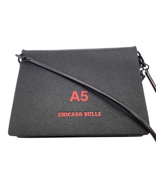 NaNa-NaNa（ナナナナ）NaNa-NaNa (ナナナナ) RECYCLE LEATHER A5 バック ブラックの古着・服飾アイテム