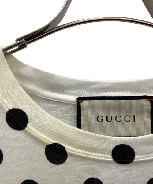 GUCCI（グッチ）GUCCI (グッチ) GUCCI　ポルカドットプリントTシャツ ネイビー サイズ:XSの古着・服飾アイテム