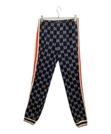 GUCCI（グッチ）の古着「GUCCI ジャカードジョギングロングパンツ」｜ネイビー
