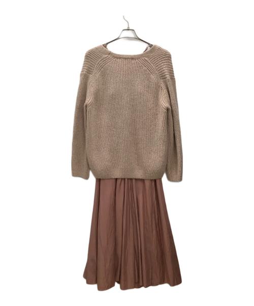 Snidel（スナイデル）Snidel (スナイデル) 深Vニットセットキャミワンピース ピンクの古着・服飾アイテム