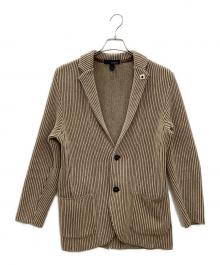 LARDINI（ラルディーニ）の古着「シングル2Bニットテーラードジャケット」｜ベージュ