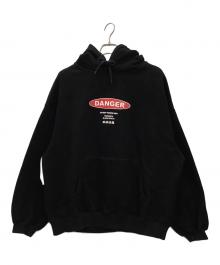 TIGHTBOOTH PRODUCTION×BlackEyePatch（タイトブースプロダクション×ブラックアイパッチ）の古着「取り扱い注意パーカー」｜ブラック