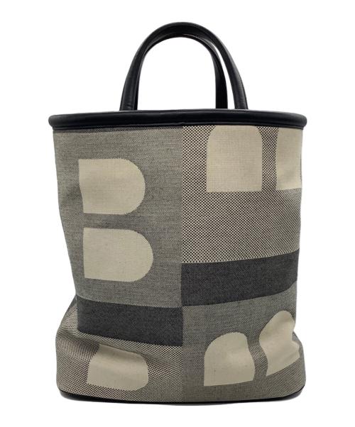 BALLY（バリー）BALLY (バリー) ハンドバッグ ブラック×アイボリーの古着・服飾アイテム
