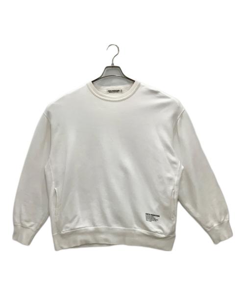COOTIE PRODUCTIONS（クーティープロダクツ）COOTIE PRODUCTIONS (クーティープロダクツ) Compact Yarn Crewneck Sweatshirtスウェット若干襟変色有 ホワイト サイズ:MEDIUMの古着・服飾アイテム