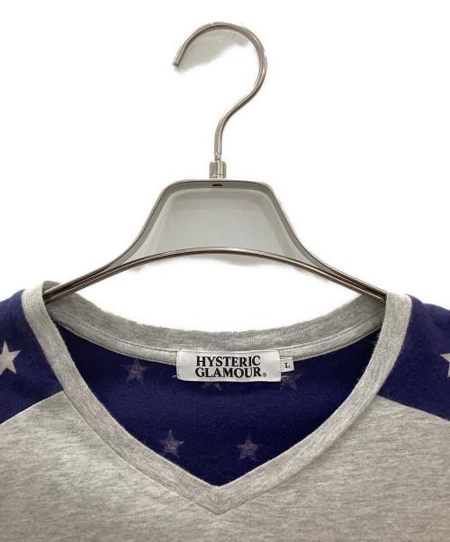 Hysteric Glamour（ヒステリックグラマー）Hysteric Glamour (ヒステリックグラマー) VネックカットソーHysteric Glamourグレー グレー サイズ:SIZE Lの古着・服飾アイテム