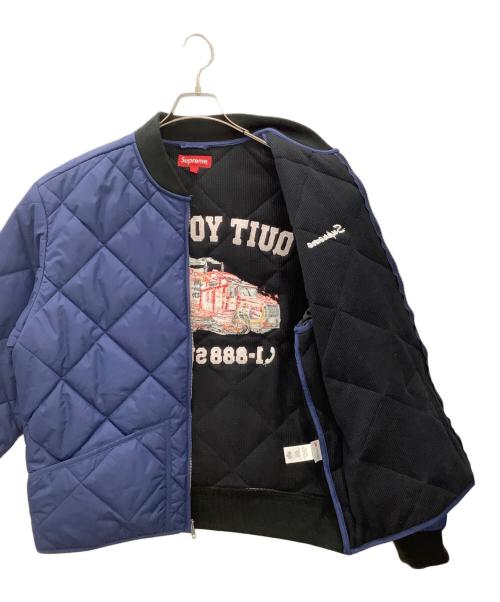 SUPREME（シュプリーム）SUPREME (シュプリーム) Supreme　QUIT YOUR JOB QUILTED WORK JACKET ネイビー サイズ:Lの古着・服飾アイテム