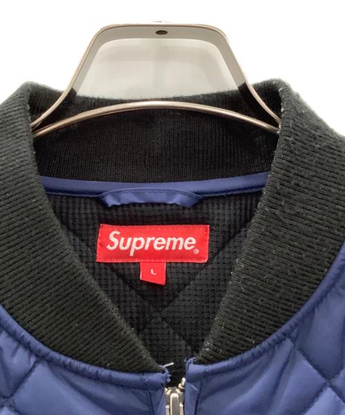 SUPREME（シュプリーム）SUPREME (シュプリーム) Supreme　QUIT YOUR JOB QUILTED WORK JACKET ネイビー サイズ:Lの古着・服飾アイテム