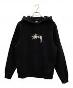 stussyステューシー）の古着「Stock Logo App Hoodie」｜ブラック