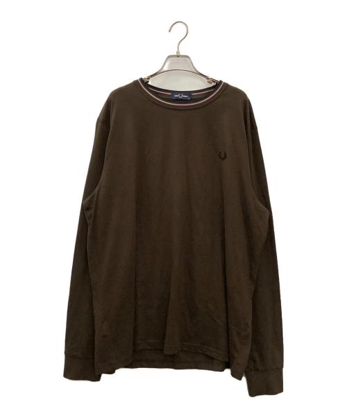 FRED PERRY（フレッドペリー）FRED PERRY (フレッドペリー) Twin Tipped Long Sleeve T-Shirt ダークブラウン サイズ:XXL 未使用品の古着・服飾アイテム