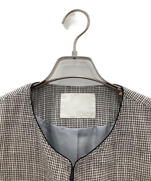 COLLAGE（コラージュ）COLLAGE (コラージュ) ノーカラーコートCOLLAGEチェックグレー グレー サイズ:SIZE FREEの古着・服飾アイテム