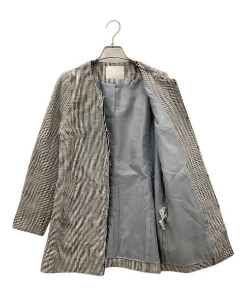 COLLAGE（コラージュ）COLLAGE (コラージュ) ノーカラーコートCOLLAGEチェックグレー グレー サイズ:SIZE FREEの古着・服飾アイテム