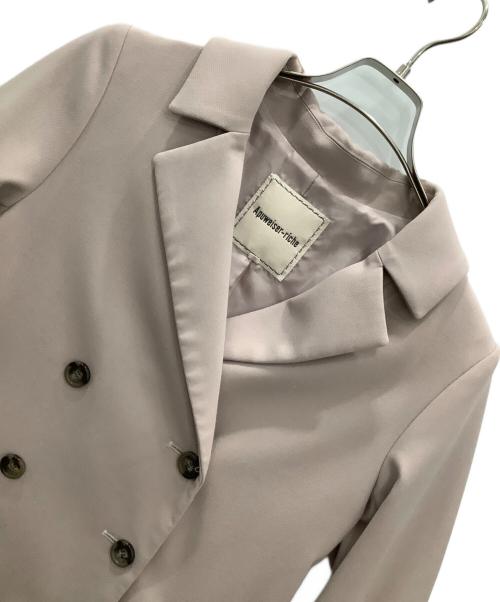 Apuweiser-riche（アプワイザーリッシェ）Apuweiser-riche (アプワイザーリッシェ) ベルテッドコート ピンクの古着・服飾アイテム