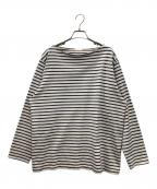 COMOLIコモリ）の古着「長袖カットソー」｜ホワイト×ライトブルー