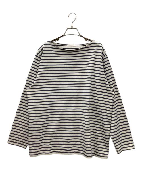 COMOLI（コモリ）COMOLI (コモリ) 長袖カットソー ホワイト×ライトブルー サイズ:2の古着・服飾アイテム