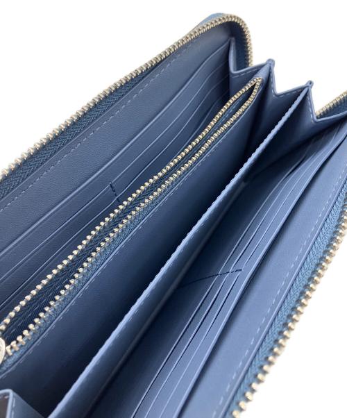 COACH（コーチ）COACH (コーチ) ラウンドファスナー財布　COACH　ブルー×ベージュ ブルー×ベージュの古着・服飾アイテム