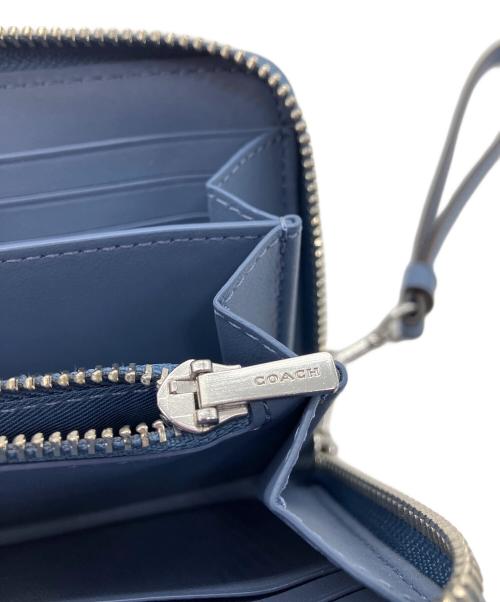 COACH（コーチ）COACH (コーチ) ラウンドファスナー財布　COACH　ブルー×ベージュ ブルー×ベージュの古着・服飾アイテム