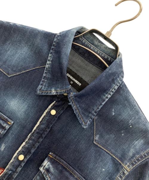 DSQUARED2（ディースクエアード）DSQUARED2 (ディースクエアード) デニムシャツ ネイビー サイズ:42の古着・服飾アイテム
