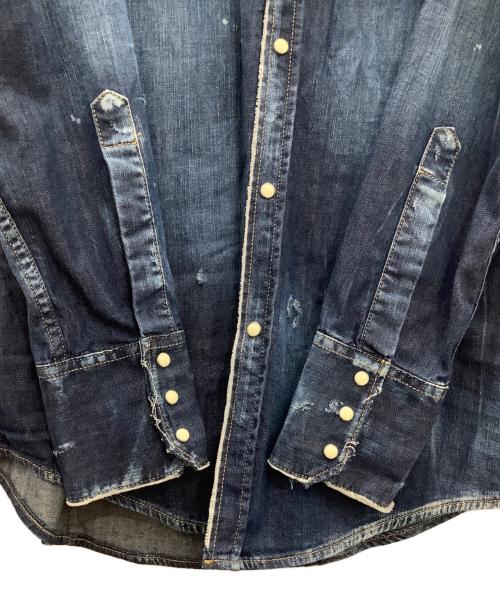 DSQUARED2（ディースクエアード）DSQUARED2 (ディースクエアード) デニムシャツ ネイビー サイズ:42の古着・服飾アイテム