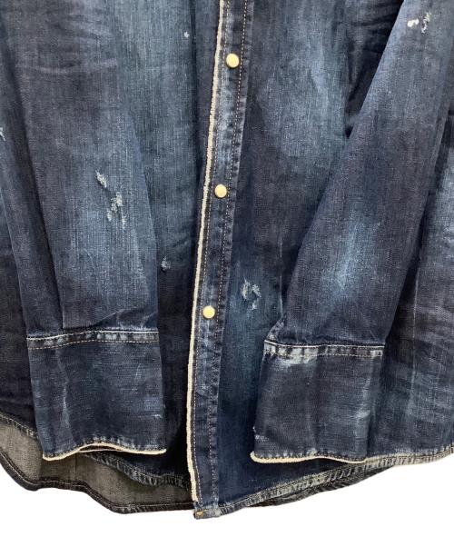 DSQUARED2（ディースクエアード）DSQUARED2 (ディースクエアード) デニムシャツ ネイビー サイズ:42の古着・服飾アイテム