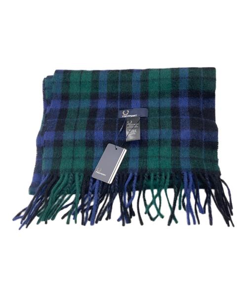 FRED PERRY（フレッドペリー）FRED PERRY (フレッドペリー) マフラー　C7119　タグ付　グリーン　チェック グリーンの古着・服飾アイテム