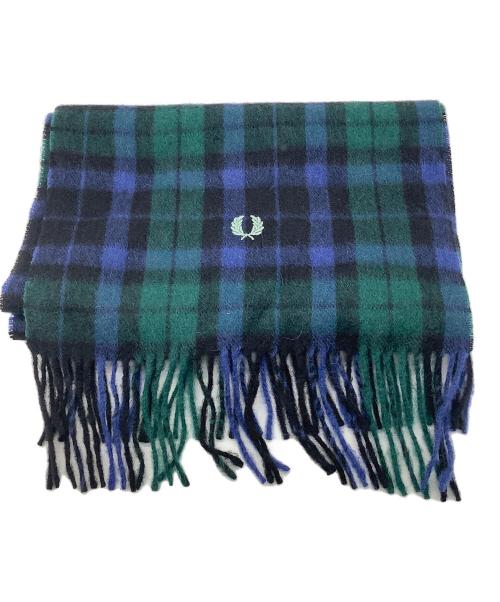 FRED PERRY（フレッドペリー）FRED PERRY (フレッドペリー) マフラー　C7119　タグ付　グリーン　チェック グリーンの古着・服飾アイテム