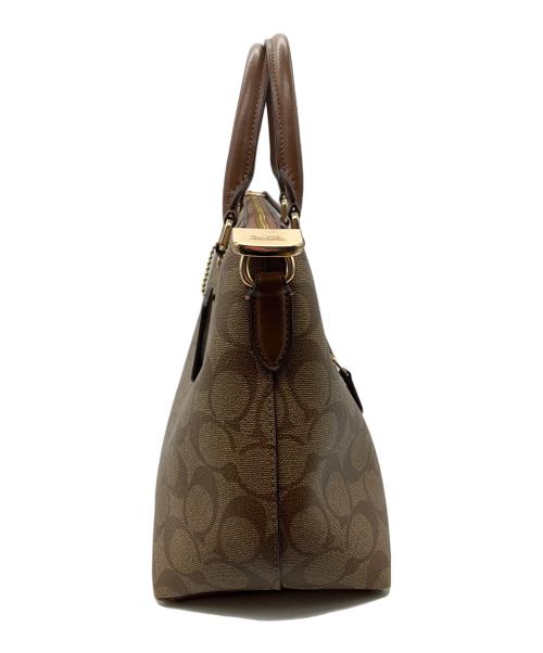 COACH（コーチ）COACH (コーチ) ハンドバッグ　COACH　サッチェル・シグネチャー キャンバス　ブラウン　細かいシミ・金具キズ有 ブラウンの古着・服飾アイテム