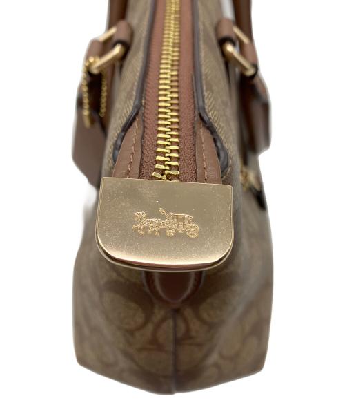 COACH（コーチ）COACH (コーチ) ハンドバッグ　COACH　サッチェル・シグネチャー キャンバス　ブラウン　細かいシミ・金具キズ有 ブラウンの古着・服飾アイテム