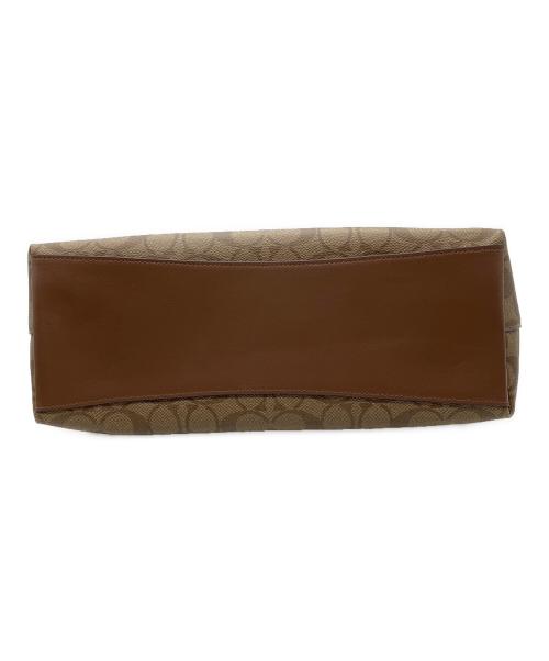 COACH（コーチ）COACH (コーチ) ハンドバッグ　COACH　サッチェル・シグネチャー キャンバス　ブラウン　細かいシミ・金具キズ有 ブラウンの古着・服飾アイテム