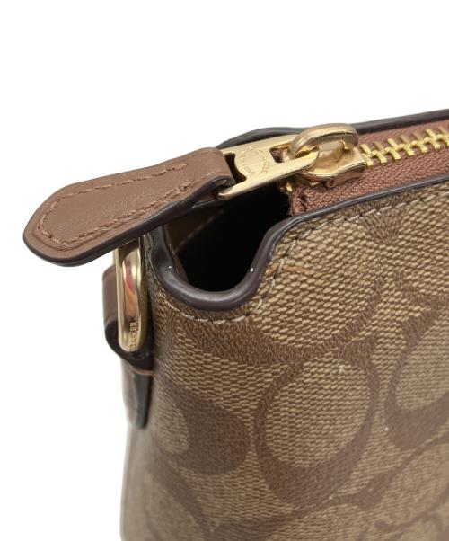 COACH（コーチ）COACH (コーチ) ハンドバッグ　COACH　サッチェル・シグネチャー キャンバス　ブラウン　細かいシミ・金具キズ有 ブラウンの古着・服飾アイテム