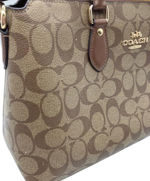 COACH（コーチ）COACH (コーチ) ハンドバッグ　COACH　サッチェル・シグネチャー キャンバス　ブラウン　細かいシミ・金具キズ有 ブラウンの古着・服飾アイテム