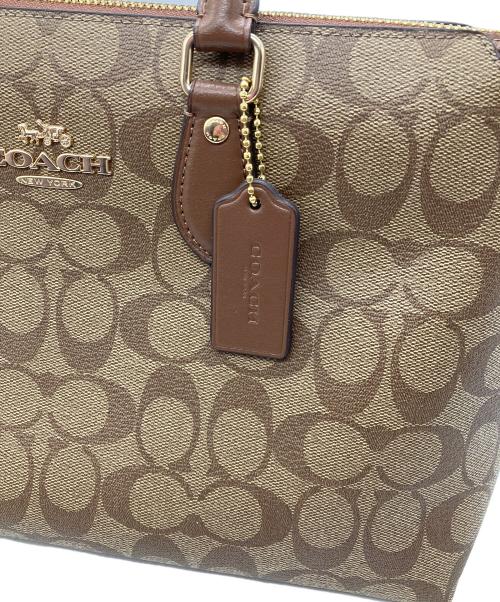 COACH（コーチ）COACH (コーチ) ハンドバッグ　COACH　サッチェル・シグネチャー キャンバス　ブラウン　細かいシミ・金具キズ有 ブラウンの古着・服飾アイテム
