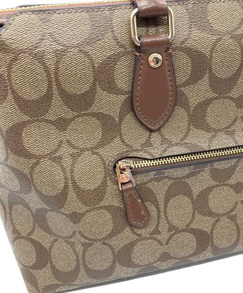 COACH（コーチ）COACH (コーチ) ハンドバッグ　COACH　サッチェル・シグネチャー キャンバス　ブラウン　細かいシミ・金具キズ有 ブラウンの古着・服飾アイテム