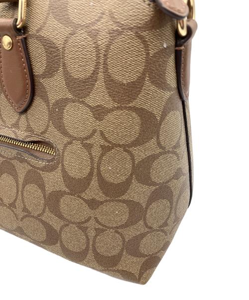 COACH（コーチ）COACH (コーチ) ハンドバッグ　COACH　サッチェル・シグネチャー キャンバス　ブラウン　細かいシミ・金具キズ有 ブラウンの古着・服飾アイテム