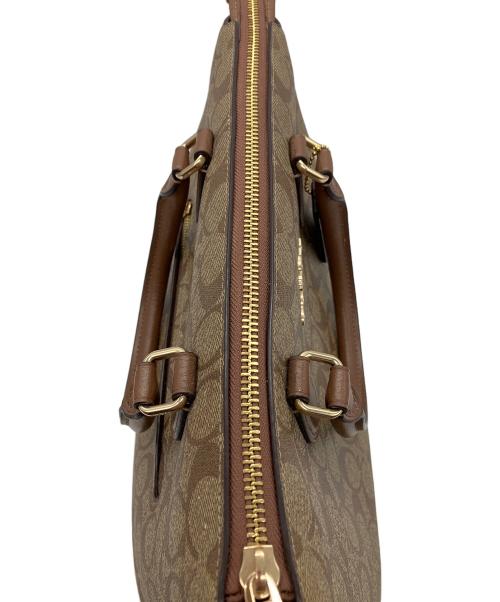 COACH（コーチ）COACH (コーチ) ハンドバッグ　COACH　サッチェル・シグネチャー キャンバス　ブラウン　細かいシミ・金具キズ有 ブラウンの古着・服飾アイテム