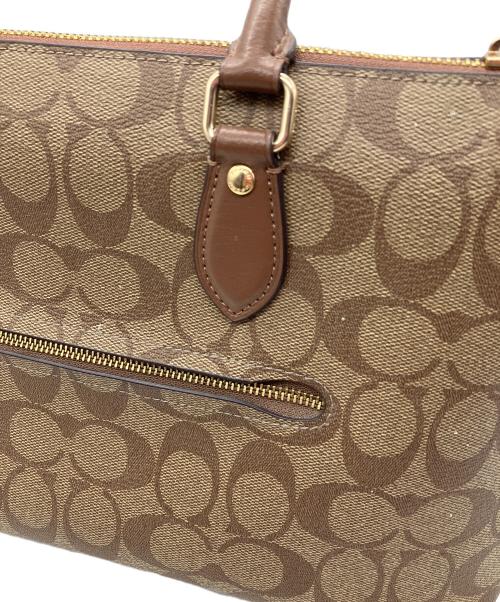 COACH（コーチ）COACH (コーチ) ハンドバッグ　COACH　サッチェル・シグネチャー キャンバス　ブラウン　細かいシミ・金具キズ有 ブラウンの古着・服飾アイテム